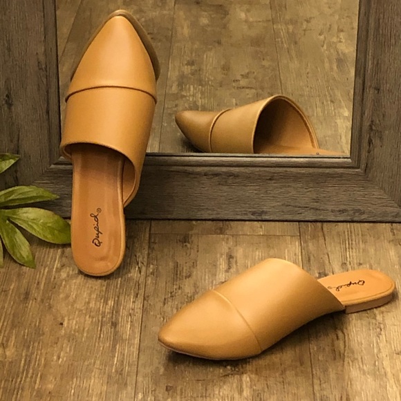 🌞 NEW Qupid Tan Slip On Mules 🌞 - Picture 1 of 1